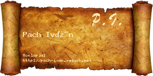 Pach Iván névjegykártya